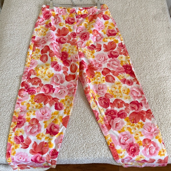 Talbots  floral Cottagecore feminine colorful cotton Pants size 10 - Picture 3 of 9